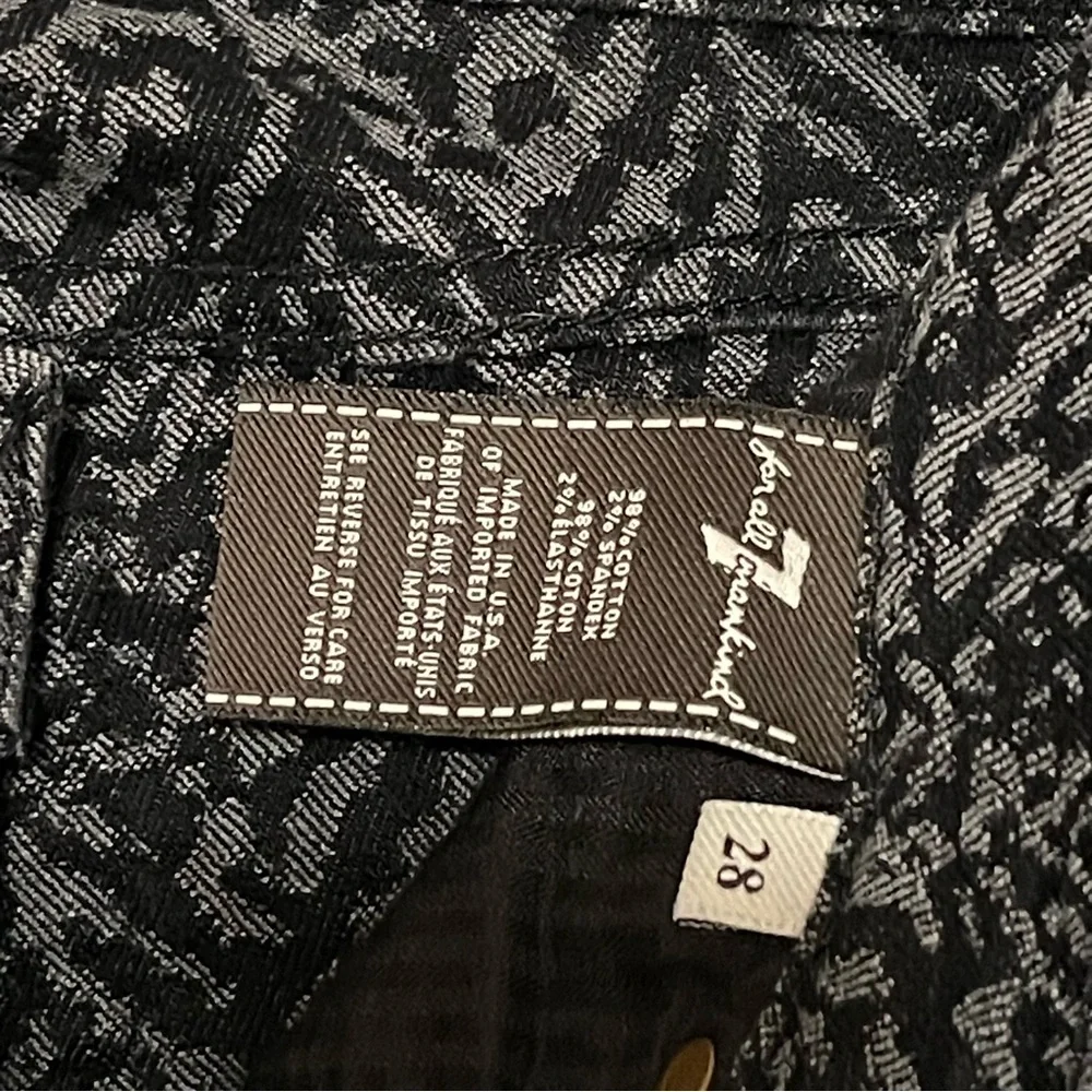 7 For All Mankind The Skinny Jacquard Mid-Rise Jeans | Chevron Textured|Size‎ 28